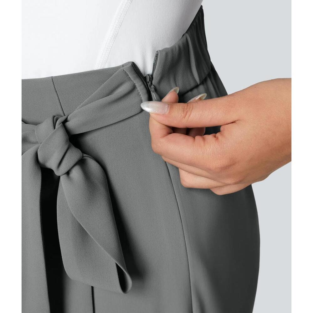 NWT Halara Flex™ High Waisted Tie Side Wide Leg Work Pants Size Small Petite - Picture 4 of 10